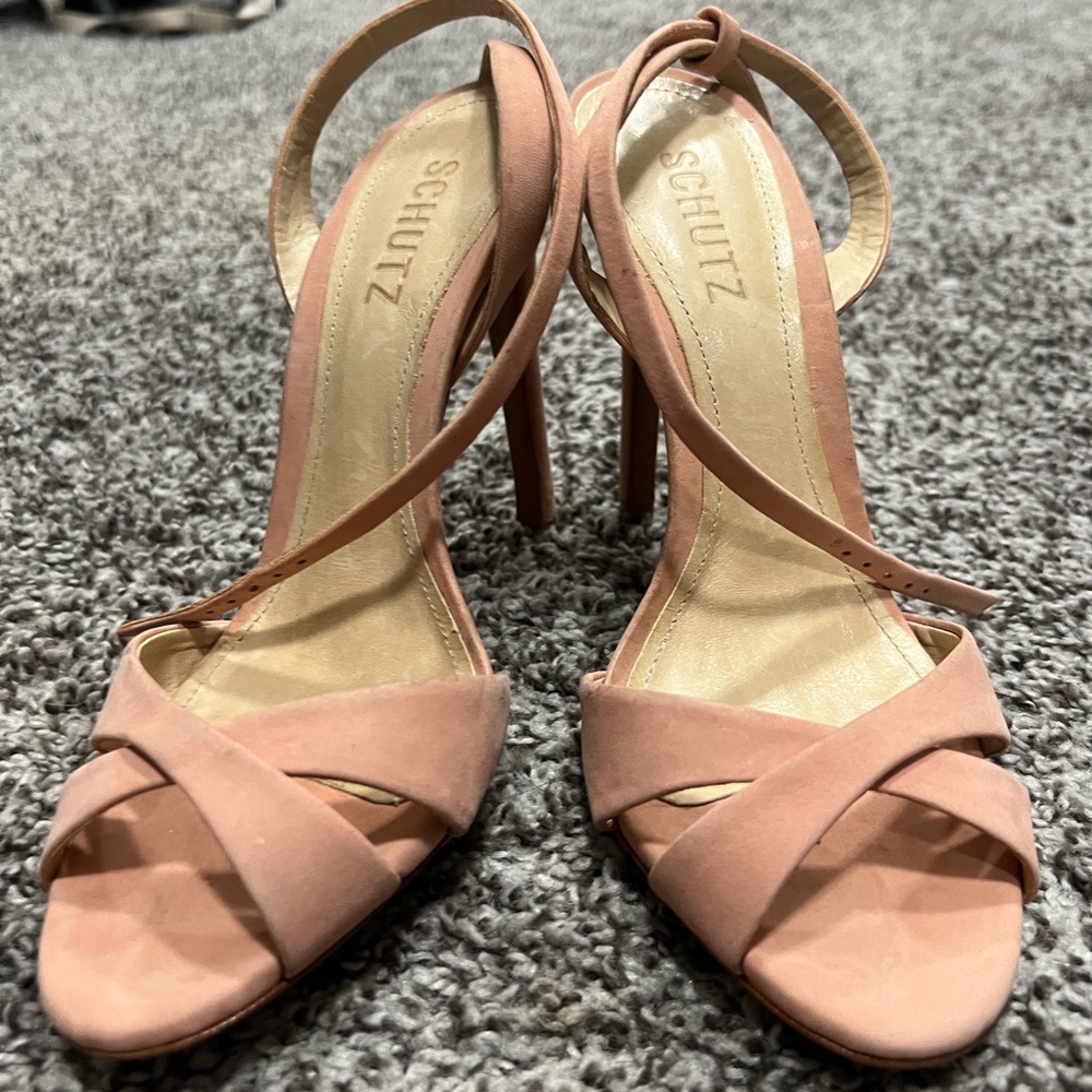 Schutz Women's Pink Strappy Heels